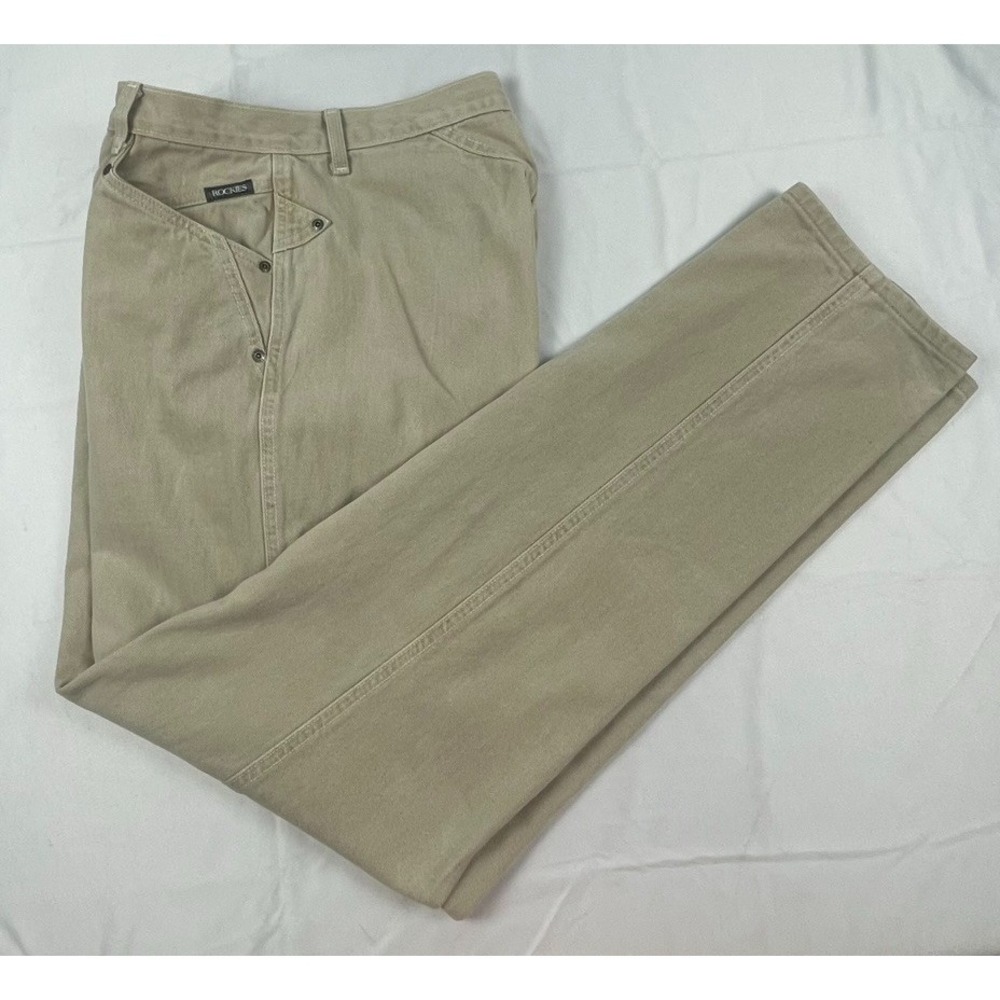 VINTAGE ROCKIES WOMENS 33X36 TAN WESTERN JEANS HIGH RISE COWBOYS RANCH PANTS